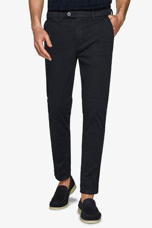 Pantalone in canvas tinto capo nero slim