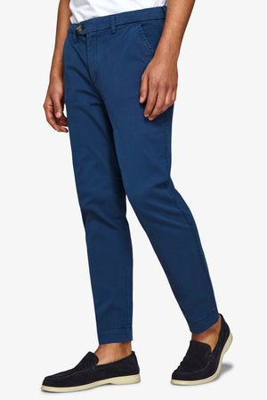 Pantalone in canvas tinto capo blu slim