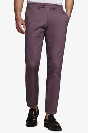 Pantalone chino armaturato melanzana slim