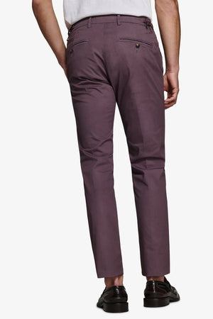 Pantalone chino armaturato melanzana slim