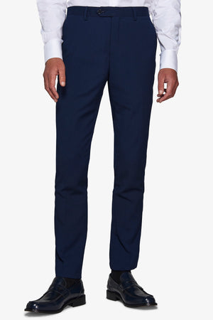 Pantalone da abito armaturato blu slim