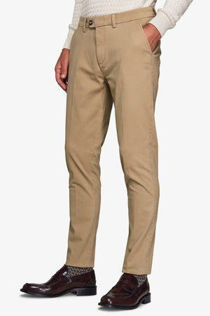 Pantalone chino gabardina beige