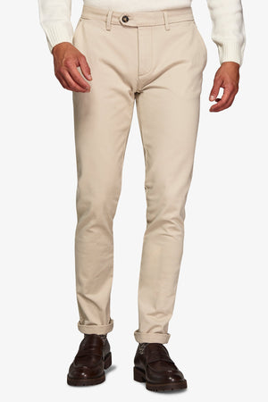 Pantalone chino gabardina gesso