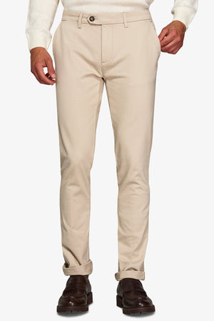 Pantalone chino gabardina gesso