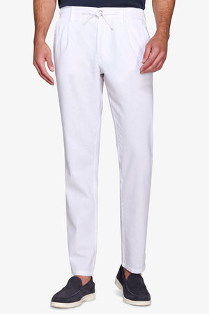 Pantalaccio misto lino bianco