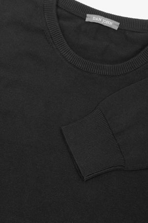 Maglia girocollo cotone nero