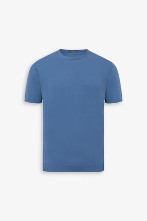 T-shirt in maglia azzurra