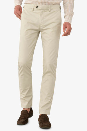 Pantalone chino armaturato crema slim