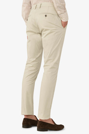 Pantalone chino armaturato crema slim