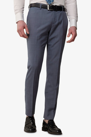 Pantalone da abito fiammato azzurro slim