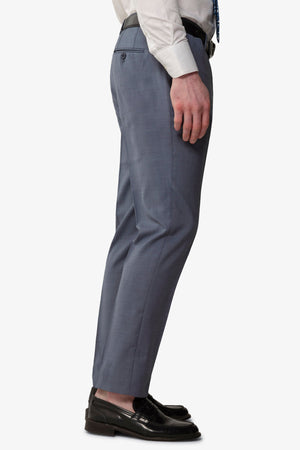 Pantalone da abito fiammato azzurro slim