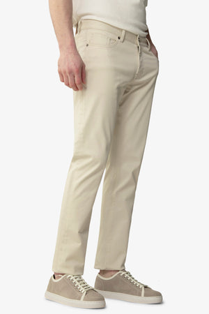 Pantalone 5 tasche stretch crema