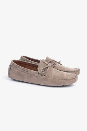 Mocassino driver scamosciato taupe