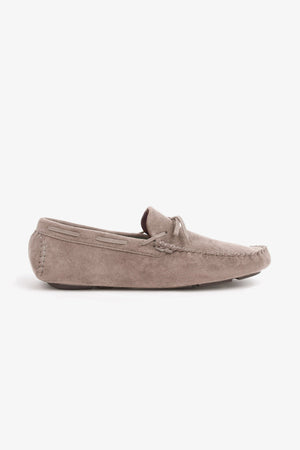 Mocassino driver scamosciato taupe