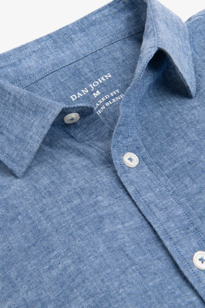 Camicia misto lino denim