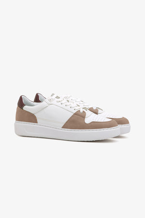 Sneakers bimaterica traforata beige