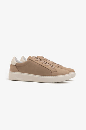 Sneakers ecosuede traforata beige