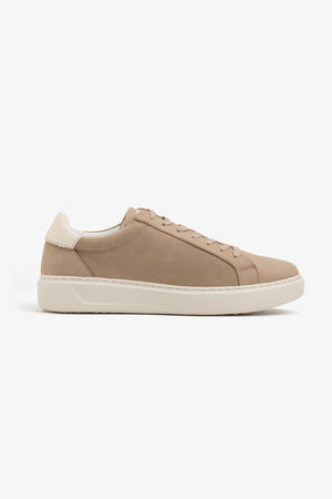 Sneakers ecosuede traforata beige