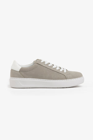 Sneakers ecosuede traforata grigio chiaro