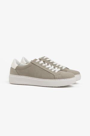 Sneakers ecosuede traforata grigio chiaro