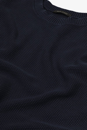 Maglia girocollo chicco di riso navy