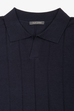 Polo in maglia riga verticale navy