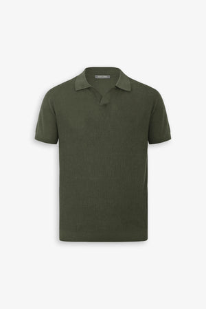 Polo in maglia collo aperto armaturata verde