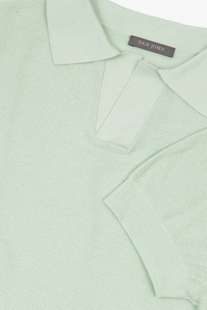 Polo in maglia nido d'ape menta