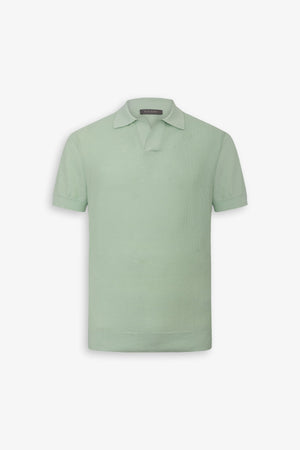 Polo in maglia nido d'ape menta