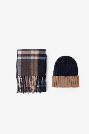 Kit sciarpa e cappello beanie blu